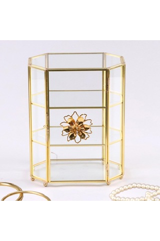 Homyl Cam Mücevher Kutusu 3 Katmanlı Şeffaf Takı Organizatör Temizlemek