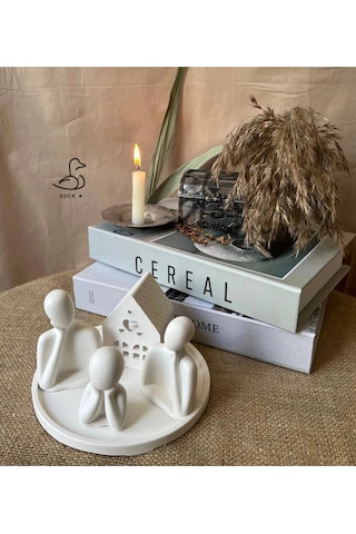 Üçlü Aile Minik Ev Dekoratif 2 Set