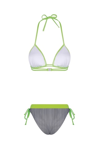 Bonesta Lanao Üçgen Neon Yeşil Çizgili Bikini Takımı
