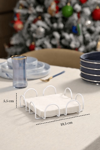 Bej 18 Cm Peçetelik Büyük Boy Peçete Standı Kafe Restoran Otel Paslanmaz Metal