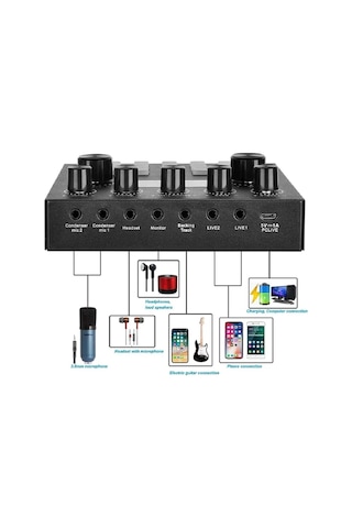 Lgt240 Filtreli Condenser Mikrofon V8s Live Plus Ses Kartı Ve Standlı Set