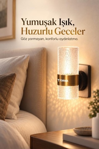 Delux Serisi Gece Lambası 3 Renk Lw42 Şeffaf Pratik Lamba Salon Işığı Yatak Odası