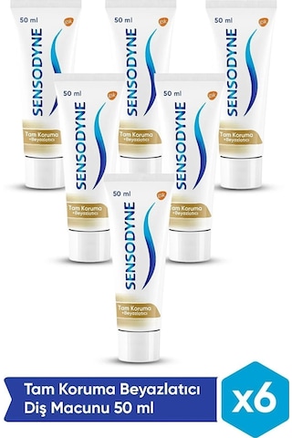 Sensodyne Tam Koruma+beyazlatıcı Diş Macunu 50 Ml X 6 Adet