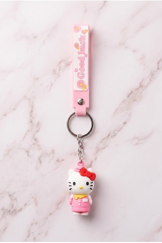 Hello Kitty Figürlü Silikon Anahtarlık - Beyaz - Pembe Hello Kitty Figürlü Silikon Anahtarlık - Beyaz - Pembe