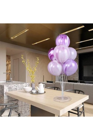 Şeffaf Doğum Günü Ayaklı Balon Süsleme Standı Ve 7'li Balon Diğer
