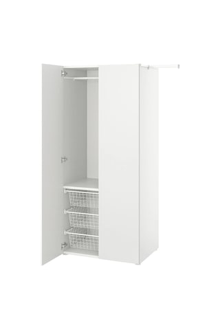 Ikea Beyaz Sağlam Kapaklı Gardırop 127x57x181 Cm