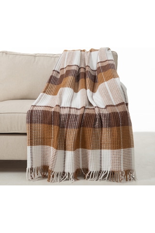 Mudo Home Scotch Diz Üstü Battaniye Bej 130x170 Diğer