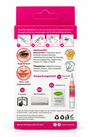 Remove Kaş Ve Yüz Tüy Alma Ağda Kalemi 4 Ml Normal Tüyler İçin Isıtma Gerektirmeyen Pratik Ağda Seti