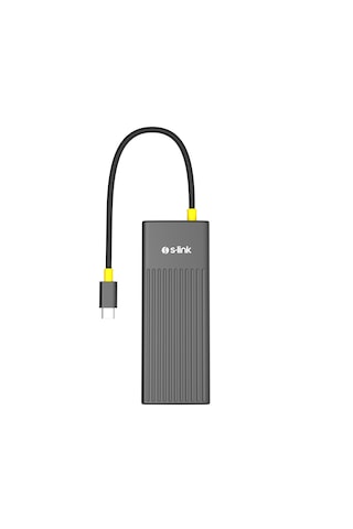 S-link Sw-u708 7 İn 1 Gri Metal 4k 60hz Hdmı 100w Pd 2xusb 3.2 1xtype-c Data Sd/tf Type-c Hub Adaptör