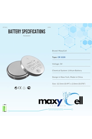 Maxycell 6 Adet Cr1220 Dl1220 1220 Lır1220 3v Maxycell Lityum Pil Lityum Düğme Pil
