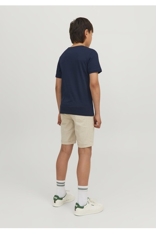 Jack & Jones Göğüs Baskılı Tişört - Corplogo 12237411 Navy Blazer Beyaz