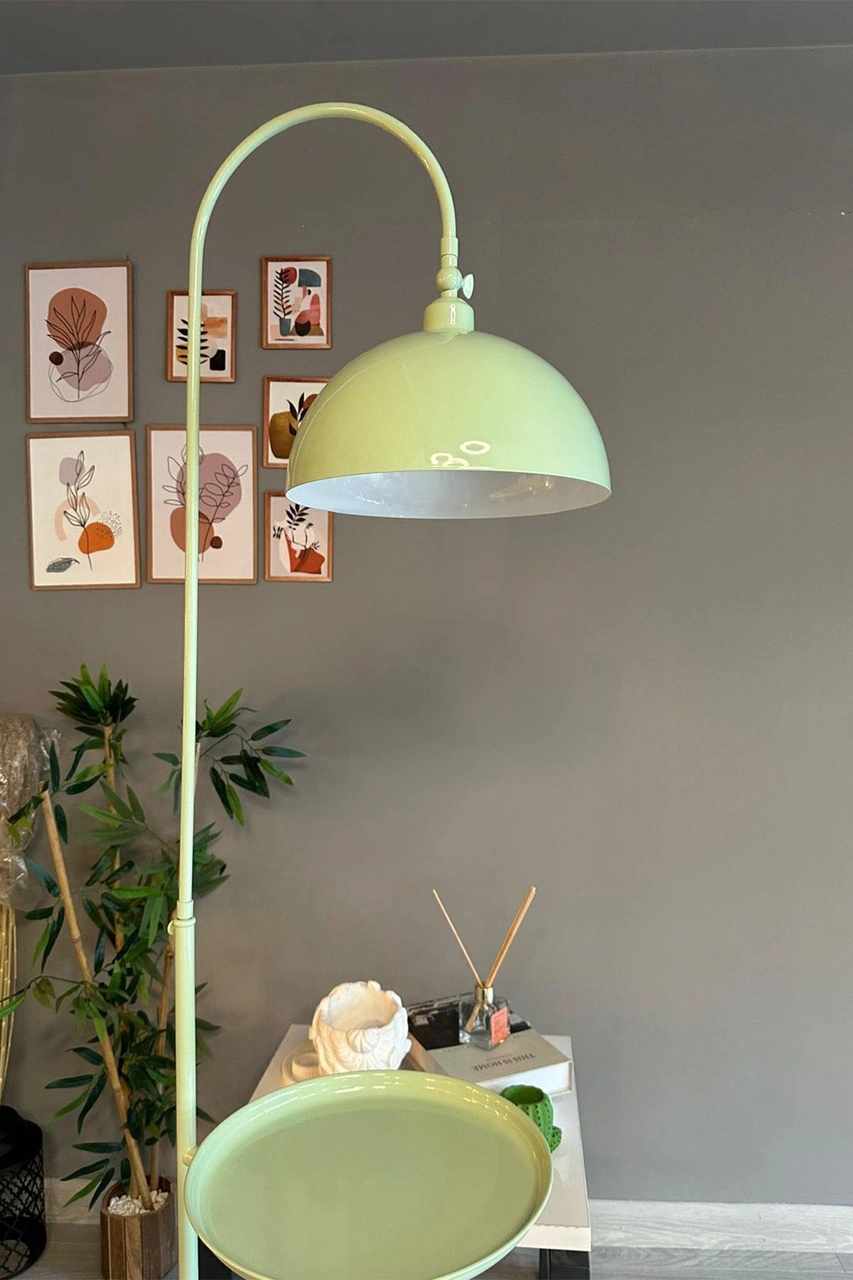 Mint Lambader Hareketli Başlık Sehpalı Modern Dekoratif Metal Oturma Odası Çalışma Odası Su Yeşili