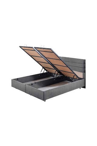 Viyana İkili Set, Viyana Çift Kişilik Baza Başlık Seti Gri 150 x 200
