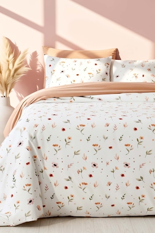 Soft Çiçekli Çift Kişilik Nevresim Takımı Pamuklu Renkli