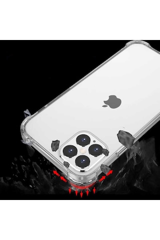Apple Uyumlu iPhone 12 Pro Max Kılıf Zore Nitro Anti Shock Silikon Renksiz