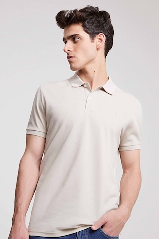 D's Damat Ds Damat Regular Fit Taş Pike Dokulu %100 Pamuk Kıvrılmaz Polo Yaka Nakışlı T-shirt 4HC14ORT51000 Taş