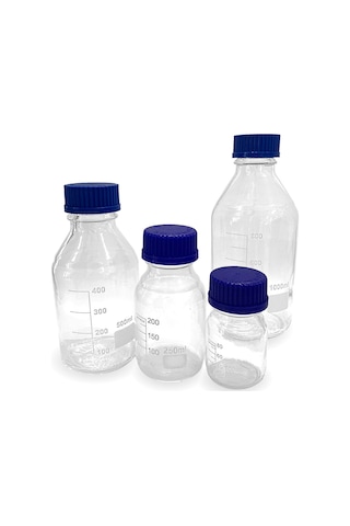 Borox Cam Şişe 250 ML Vida Kapaklı Boş Numune Şişesi