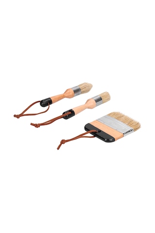 Dofolink Üçlü Ahşap Saplı Fantezi Tüylü Boya Fırçaları - Ev Dekorasyonu, Varnish Ve Akrilik İçin Dayanıklı Kullanim