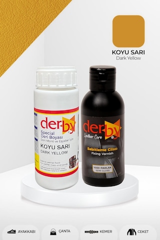 Derby Deri Mont Boyası ve Sabitleme Cilası 100 G Set