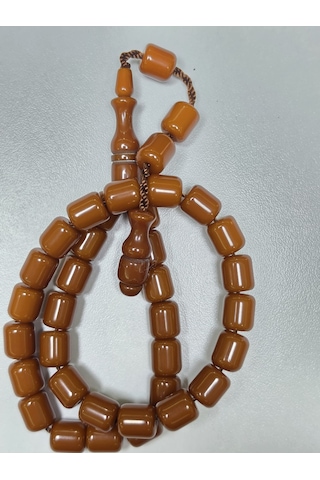 Muhammed Azazi Usta İşçilikli Sıkma Kehribar Tesbih Teker Kesim 11088050
