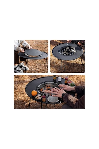 Morponi Katlanabilir Kamp Masası Izgaralı Mangal Özellikli Taşınabilir Outdoor Piknik Masa Renkli