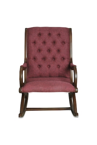 Asedia Rustik Ceviz Bordo Sallanan Sandalye Dinlenme Koltuğu