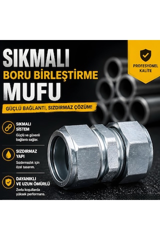 Sıkmalı Boru Birleştirme Mufu - 5 Adet