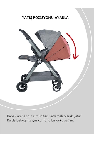 Convers Neva Yeni Nesil Cabin Çifyön Bebek Arabası Gri