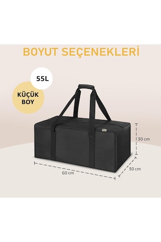 Haegs Taşıma Çantası Dayanıklı Kamp Malzemeleri Çantası Valiz 55 L Küçük Boy - Siyah