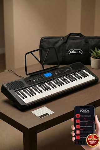 Midex Ps-5200bk Pro Org 61 Led Işıklı Tuş Hassasiyetli Bluetooth Midi