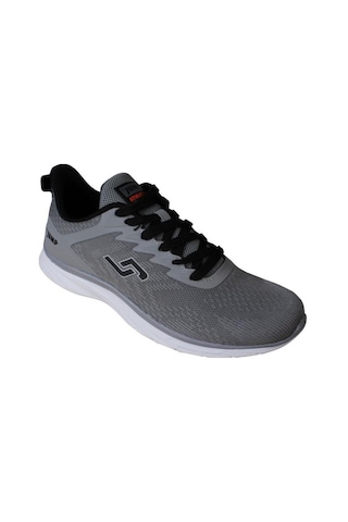 Jump Erkek Gri Siyah Fileli Memory İç Taban Sneaker Spor Ayakkabı Gri