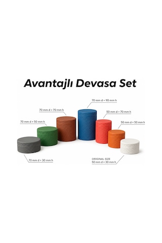 Avantajlı 7'li Kapaklı Saklama Kutusu Seti Organizer Takı Kutusu Hobi Malzeme Kutusu Masaüstü Çok Renkli