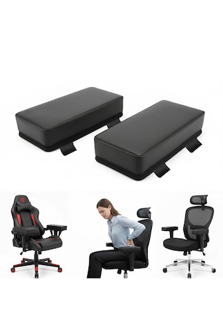 Microcase 3d Ortopedik Oto Araç Oyuncu Koltuk Kol Dayama Padi 2 Adet Al5401 Siyah