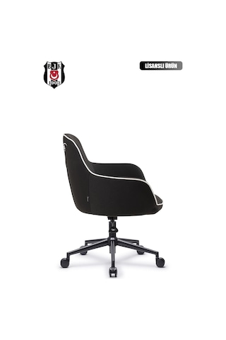 Fanchair X Beşiktaş Icon Siyah Kumaş Çalışma Koltuğu-76 Siyah - Beyaz