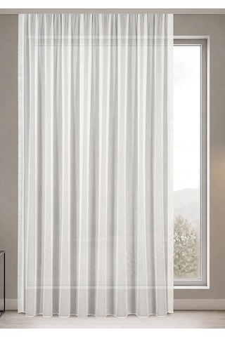 Gauze Fabric Design Lüks İpeksi Dokulu Simli Bambu Kırışmaz Ütü Gerektirmez Optik Beyaz 100 X 250 Normal Pile 1 X 2.5 Yüksek Kaliteli Tül Perde