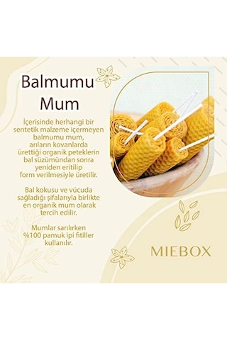 Miebox Arınma Seti 1 Adet Palo Santo Tütsü + 2 Adet Balmumu Mum + 1 Demet Adaçayı Tütsüsü Acı Kahverengi
