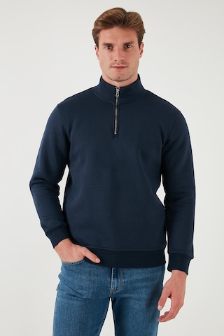 Buratti Pamuklu Regular Fit Yarım Fermuarlı Dik Yaka Erkek Sweat 59052592 Koyu Lacivert