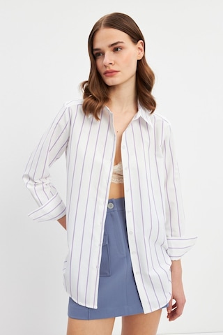 Stella Pulvis Lila Çizgili Basic Gömlek Lila