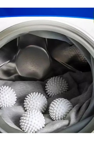 Dofolink 4 Adet 5.5 Cm Silikon Çamaşır Makinesi Topları Seti - Yumuşak, Esnek Ve Derin Temizleme İçin Otomatik Makinalar Uyumlu Beyaz