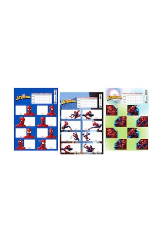 Spiderman Ders Programlı Okul Etiketi 3'lü Diğer