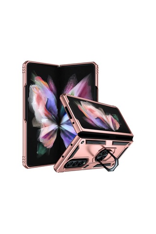 Samsung Uyumlu Galaxy Z Fold 3 Kilif Standli Miknatisli Silikon Kapak 483415114