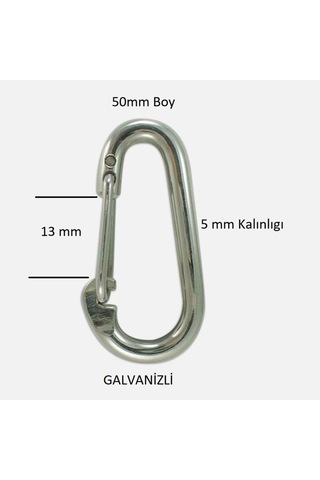 Baş Zincir Karabina Yaylı 6 Mm Galvanizli 2 Adet Hmngoxxtptprp