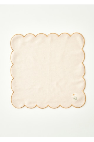 Bella Maison Daisy Scallop Kenar Peçete Bej 40x40 Cm