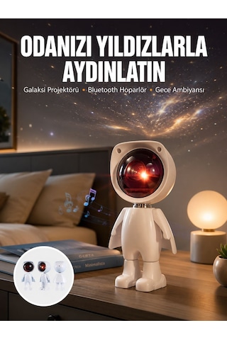 Projeksiyon Güneş Lambası Astronot Gün Batımı Projektör Led Işıklı Yeni Nesil Sarı