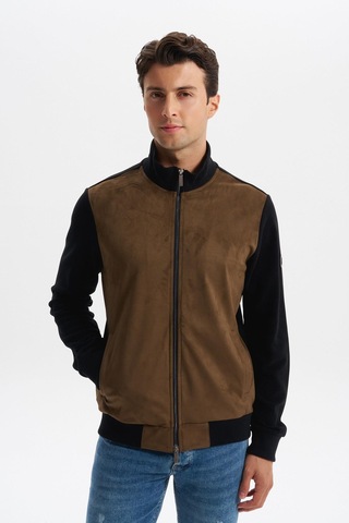 AR-MA Arma Erkek Regular Fit Selanik Kumaş Dik Yaka Fleto Cepli Basic Sweatshirt Kazak K30324698502 Siyah