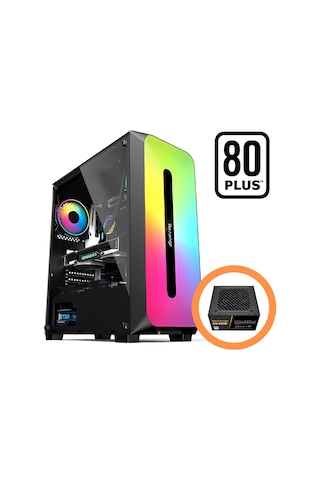 Revenge Colorful 500w Psu Dahil 1 Fanlı Atx Şeffaf Temperli Cam Rgb Gaming Bilgisayar Kasası