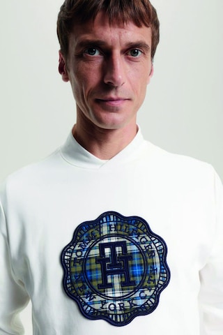 Tommy Hilfiger Marka Logolu Erkek Sweat Beyaz
