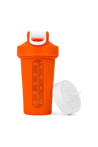 Gym Shaker 550 Ml Ölçekli Ve Sızdırmaz Kapaklı Protein Shaker Turuncu