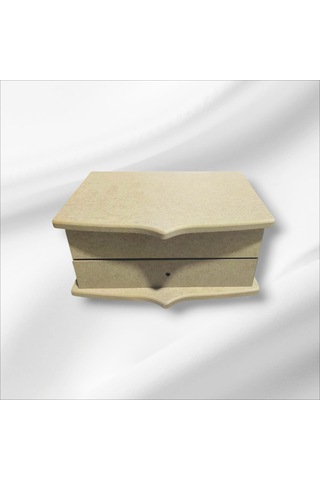 Ahşap Boyanabilir Bölmeli Ve Çekmeceli Çok Amaçlı Organizer Kutu