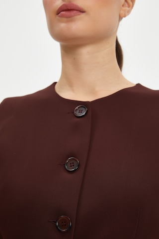 Serpil Exclusive Kadın Minimalist Kolsuz Yelek - Bordo